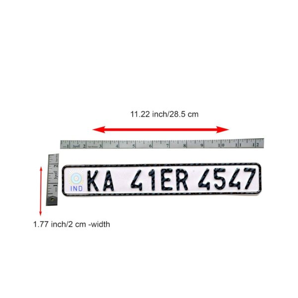 Innovqaraj Embossed Aluminium Ind Number Plate for Bike | Fancy | No Bar or Serial Code | Non HSRP Plate | for Old Bike Only (White) - Image 4