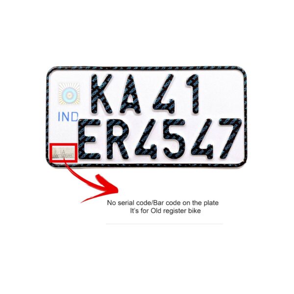 Innovqaraj Embossed Aluminium Ind Number Plate for Bike | Fancy | No Bar or Serial Code | Non HSRP Plate | for Old Bike Only (White) - Image 2