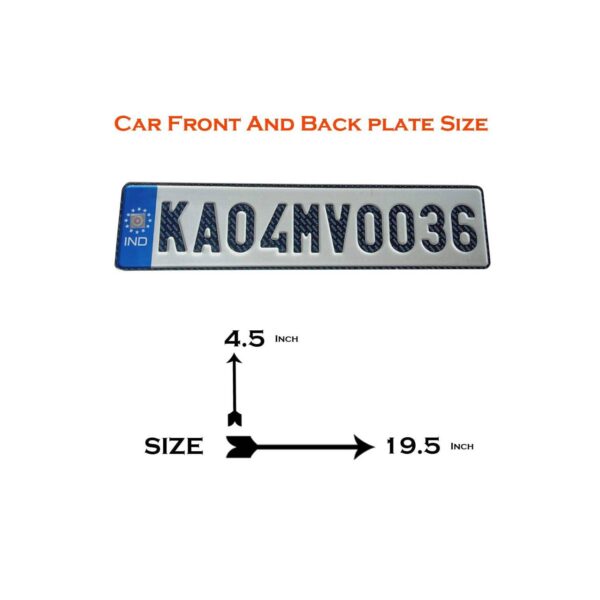 INNOVQARAJ Embossed IND Number Plate for CAR | Road Legal Font | No Bar or Serial Code | Non HSRP Plate | (Blue) - Image 2