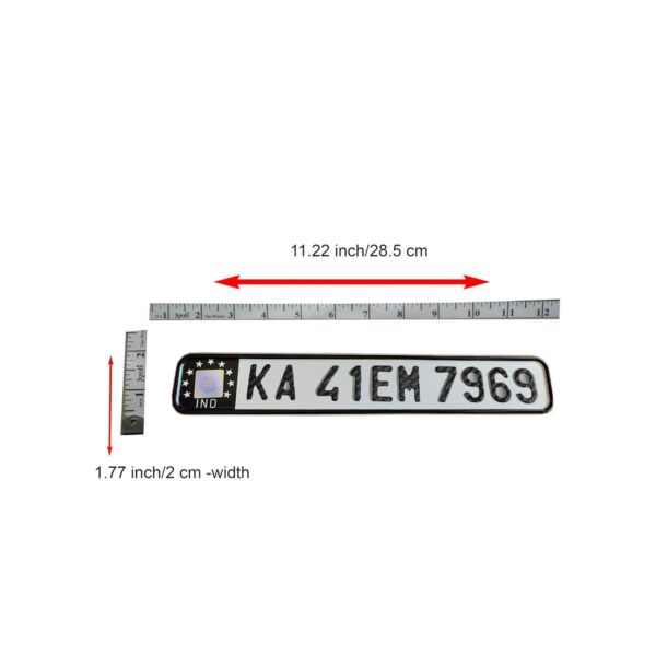 Innovqaraj Embossed Aluminium Ind Number Plate for Bike | Fancy | No Bar or Serial Code | Non HSRP Plate | for Old Bike Only (Black) - Image 3