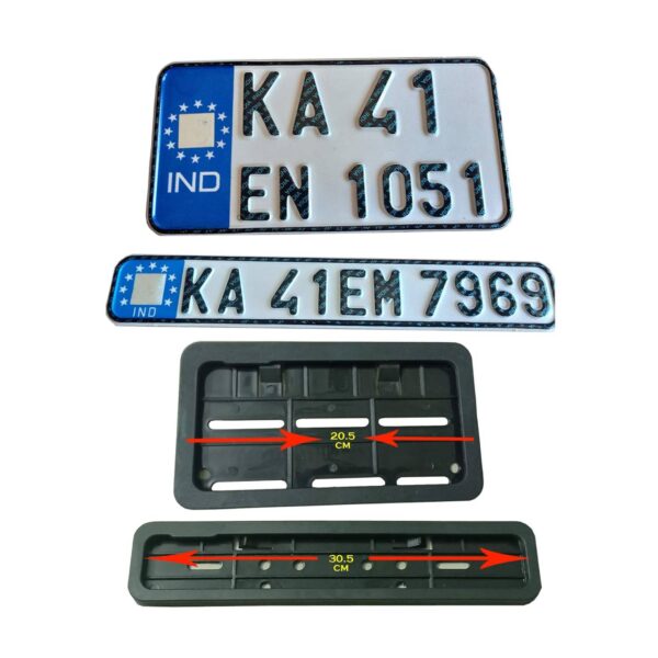 INNOVQARAJ Bike Ind Number Plate with Standard Size Frame | Non HSRP Plate | for Old Bike Only (White and Blue))