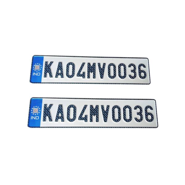 INNOVQARAJ Embossed IND Number Plate for CAR | Road Legal Font | No Bar or Serial Code | Non HSRP Plate | (Blue)
