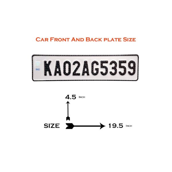 INNOVQARAJ Embossed IND Number Plate for CAR | Road Legal Font | No Bar or Serial Code | Non HSRP Plate | (White) - Image 3