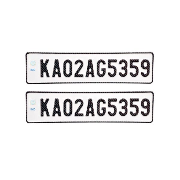 INNOVQARAJ Embossed IND Number Plate for CAR | Road Legal Font | No Bar or Serial Code | Non HSRP Plate | (White)