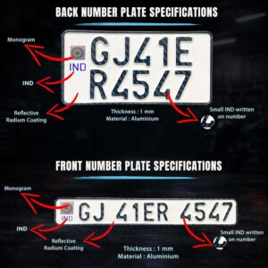 Number Plate specifications