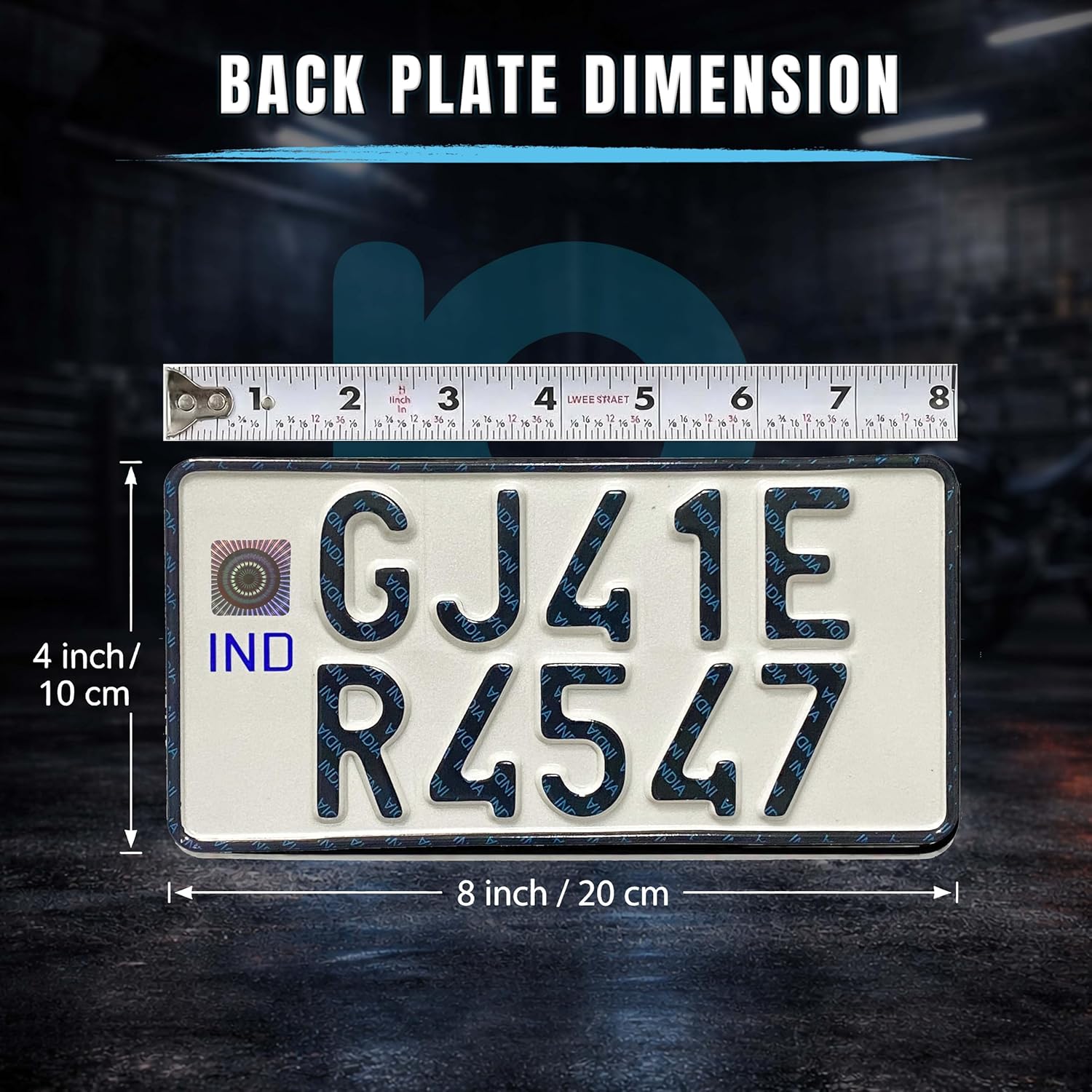 Back plate dimension