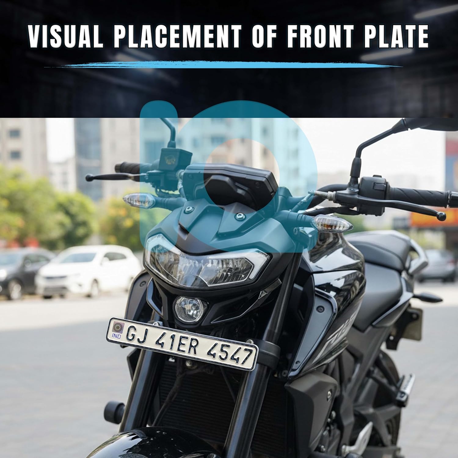 Visual Placement of Front plate on a Bike