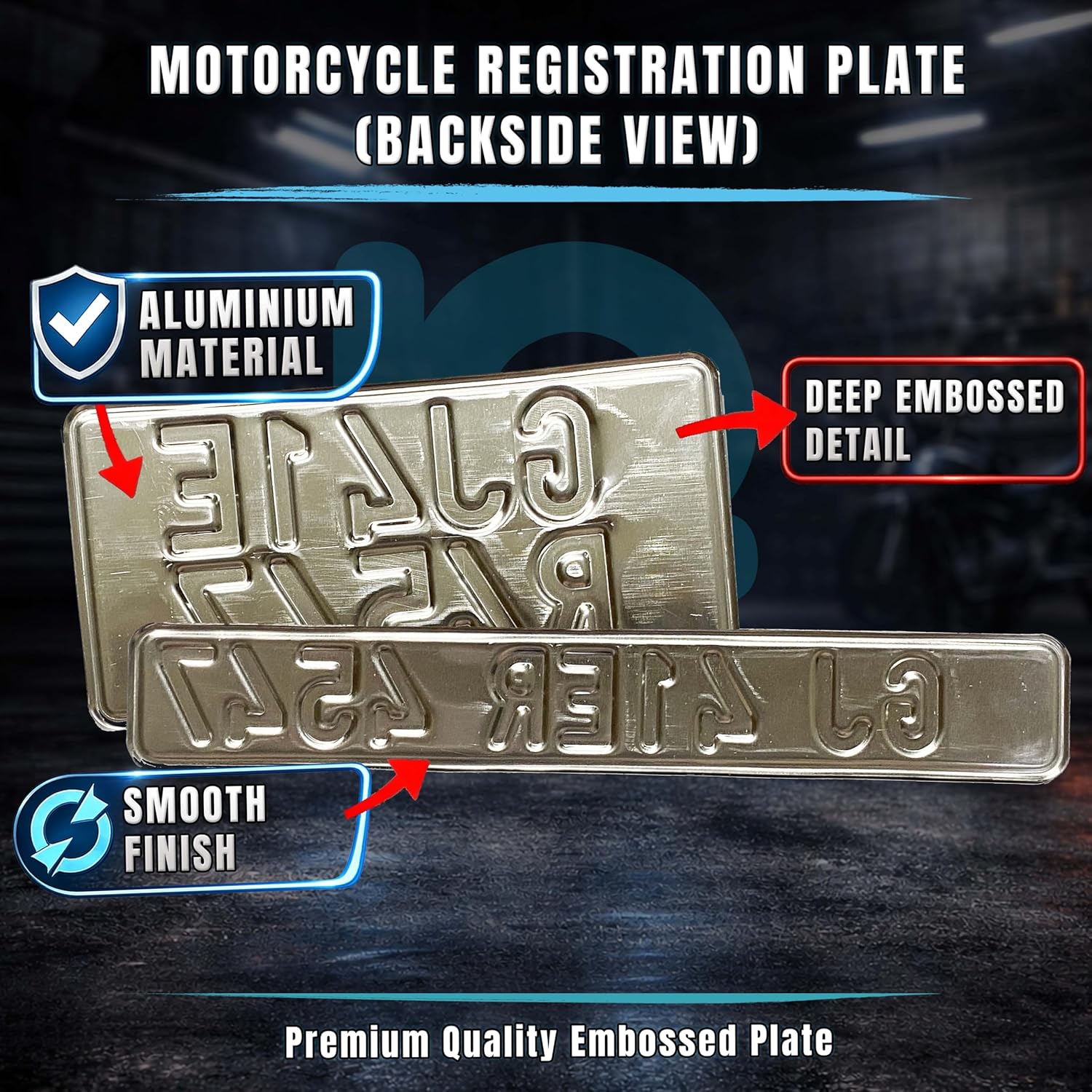 Back view of number plate