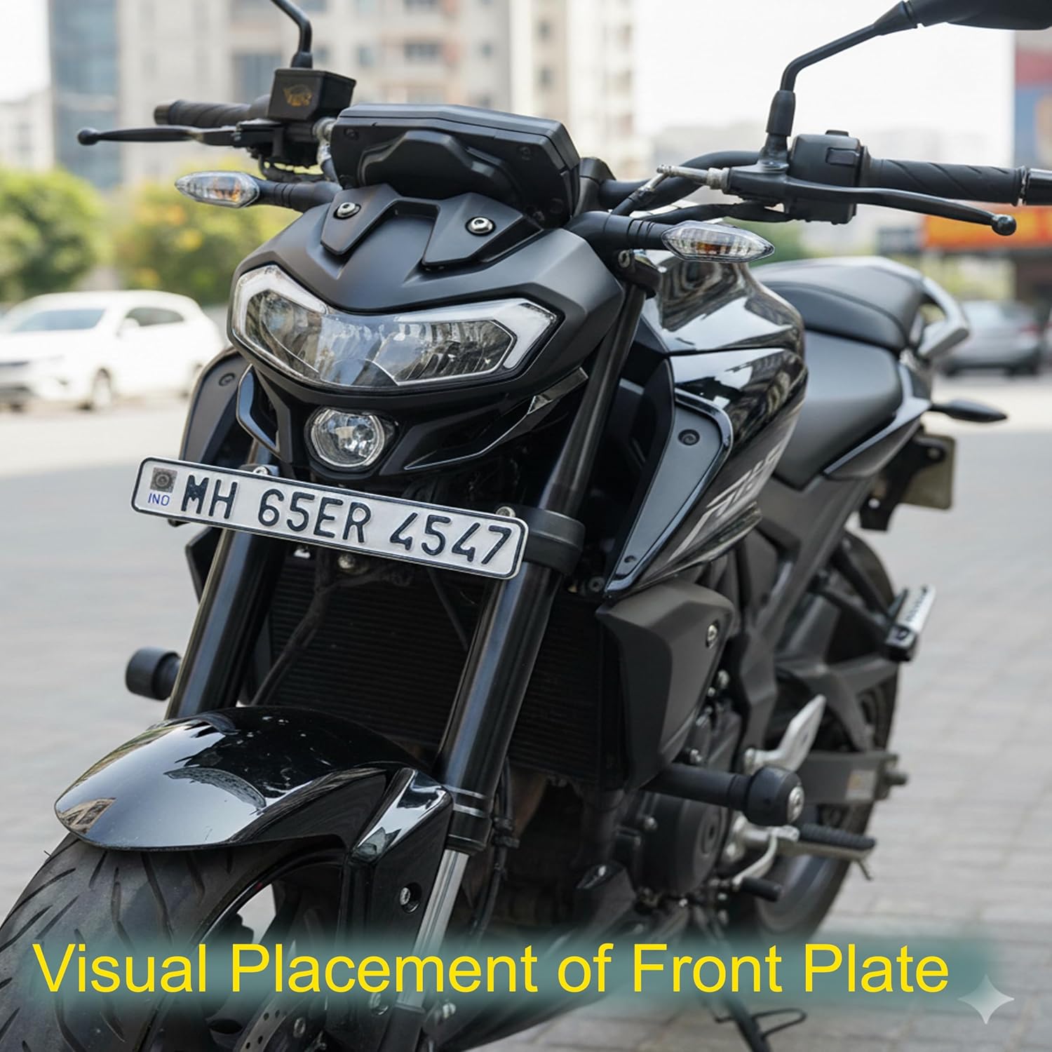Innovqaraj IND Bike Number Plate | Fancy | No Serial Number Or Bar Code | Non HSRP | Front and Back Plate Set Available | 5 Digits Upper line | Colour - White - Image 8
